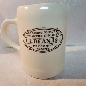 Vintage LL Bean Inc Freeport Maine Logo  Camping 16oz Ceramic Coffee Mug
